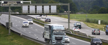 E-Lkw von MAN Truck auf der Brenner-Autobahn