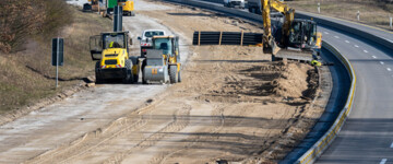 Blick auf die A20-Baustelle zwischen Neubrandenburg und Strasburg (Uckermark).