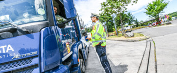 Lenk- und Ruhezeiten-Kontrolle durch Polizei