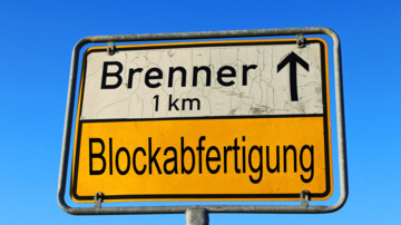 Brenner - Blockabfertigung Schild