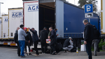 Lkw-Fahrer Streik an der A5