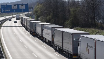 Lkw, Stau, Grenze, Schweiz, A5