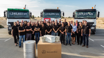 Actros-Kilometermillionäre: V8-Melodien für Millionen