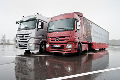 Vergleich Mercedes Actros 1844 Nardo gegen Actros 1844 Megaspace