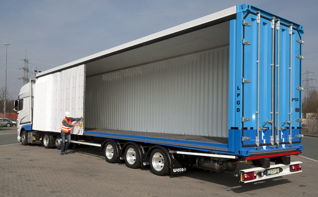 Wecon: Bis zu 99 Gitterboxen auf einen Trailer laden Wecon
