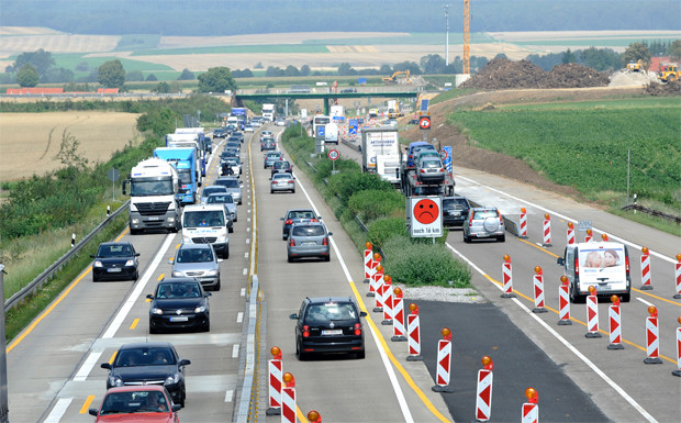 Autobahn-Baustelle