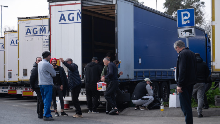 Lkw-Fahrer Streik an der A5