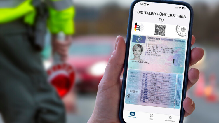 Digitaler Führerschein auf dem Handy
