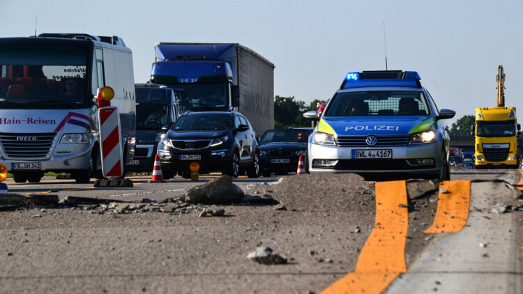 Blow-up auf der Autobahn