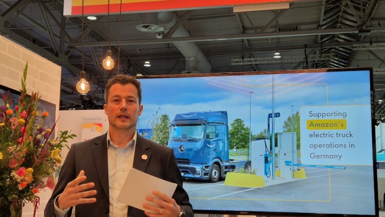 : Torben Bendorf, Director International Growth bei Shell, stellte am Pressetag der IAA Transportation die Kooperation mit Amazon vor