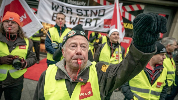 Verdi, Streik, Geldtransporter